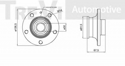 TREVI AUTOMOTIVE wb2100 -  Комплект подшипника ступицы колеса